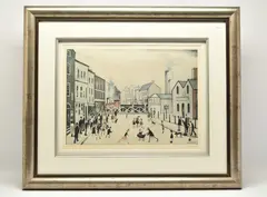 Level crossing, burton upon trent by L. S. Lowry, print, sold Aug 2025