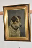 Portrait of a terrier by Margaret Wynn, 1910, oil on canvas, sold Aug 2025