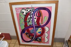 Violet loop by Derek Roberts, oil, offered Aug 2025