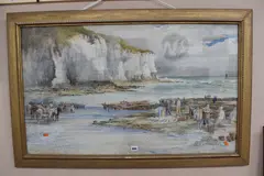 North landing, flamborough by William Henry Pigott, 1899, watercolour on paper, sold Jul 2025