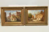 Scenes of old amsterdam by Johnny Gaston, oil, sold Jul 2025