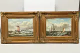 French ships off the coast by Johnny Gaston, oil, sold Jul 2025