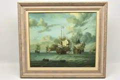 The battle of trafalgar 1806 by Johnny Gaston, 2001, oil, sold Jul 2025