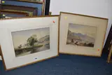 Comprising a river landscape with by Edward Tucker, WATERCOLOUR, sold Jul 2025