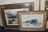 The first depicts sheep in a snowy by Terry Logan, print (other), sold Jul 2025