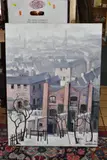 Winter city 1962 by Ronald K. Moore, 2017, oil on canvas, sold Jul 2025