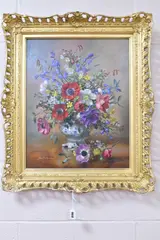 Study of wild flowers by Albert Williams, oil on board, sold Jul 2025