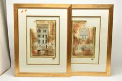 Architecture i and ii by Kevin Blackham, mixed media, sold Jun 2025