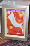 a surreal study of figures and still life segments, signed by Sophia Lynch, oil on canvas, sold Jun 2025