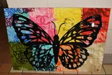Wings of love by Dan Pearce, mixed media on board, sold Jun 2025