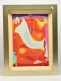 a surreal study of figures and still life segments, signed by Sophia Lynch, oil on canvas, sold Jun 2025