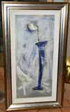 True blue v by Darina Marko, mixed media on canvas, sold Jun 2025