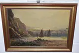 A coastal landscape by Joel Owen, oil on canvas, sold Jun 2025