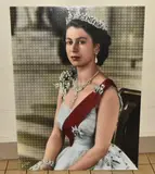 The queen by Nick Holdsworth, mixed media on paper, sold Jun 2025