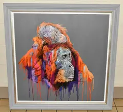 Two of us by Stephen Ford, 2023, mixed media on board, sold Jun 2025