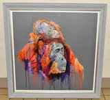 Two of us by Stephen Ford, 2023, mixed media on board, sold Jun 2025