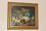 A still life study of fruit and a duck after Charles Thomas Bale by William Langley, oil on canvas, sold May 2025