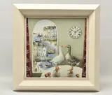 Our usual table by Rebecca Lardner, print on board, sold May 2025