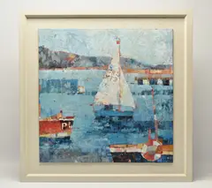 Sailing out by Sally Anne Fitter, acrylic on canvas board, sold May 2025