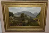 Landscape with fisherman by John Whetton Ehninger, oil, sold May 2025