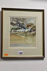 (WALES 1931) 'FARM UNDER SNOWDON', whitewashed farm building are situated at the by Malcolm Edwards, watercolour on paper, sold May 2025