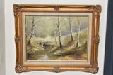 A nostalgic river landscape by Paul J. Attfield, oil on board, sold May 2025