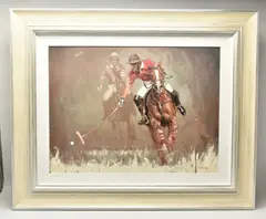 Two polo players by Mark Spain, oil on canvas, sold May 2025