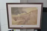 A 19TH CENTURY DRAWING, an ink and watercolour sketch of the ancient ruins, by Acropolis Of Pergamon, ink and watercolour, sold May 2025