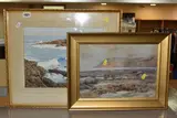 A coastal landscape by Frank Saltfleet, watercolour on paper, sold Apr 2025