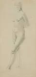 Study of Standing Nude Signed W by Winifred Knights, Pencil and grey wash, sold Dec 2025