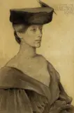 Portrait of Averil Burleigh by Charles Henry Harrison Burleigh, Charcoal, sold Dec 2025