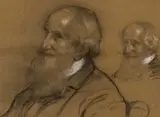 Double Study of a Bearded Man Signed and dated Alfred by Alfred Wolmark, Charcoal with white chalk on buff card, offered Dec 2025