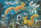 Hat Box Squirrels Signed and dated Mark Hearld 12 by Mark Hearld, Lithograph, printed in colour, offered Dec 2025