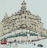 Harrods by Clare Caulfield, pencil, offered Dec 2025