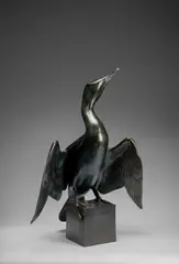 Cormorant Signed and numbered Dashwood 12/12 by Geoffrey Dashwood, Bronze with a green patina, sold Dec 2025