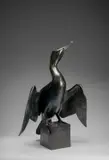 Cormorant Signed and numbered Dashwood 12/12 by Geoffrey Dashwood, Bronze with a green patina, sold Dec 2025
