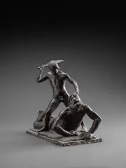 David & Goliath Signed with initials and inscribed UN No II by Uli Nimptsch, Bronze, sold Dec 2025