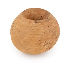 A carved burr oak vessel spherical form by Jim Partridge, sculpture, offered Dec 2025