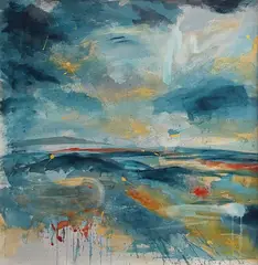 Tempestuous Signed with initials AJW by Anne Jane Waters, Acrylic on canvas Framed, sold Oct 2025