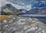 Stormy Wastwater Signed BFarr by Briony Farr, Mixed media on paper, sold Oct 2025