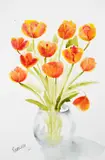 Tulips Signed and dated Vanessa '21 by Vanessa Haarhoff, Watercolour, sold Oct 2025