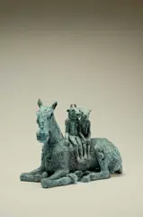 Reclining Horse with Lovers Signed by Sophie Ryder, Bronze with green patina, sold Oct 2025
