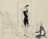 The Fashion Show by Dorte Clara Dodo Burgner, ink on paper, sold Mar 2025