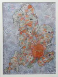 Map of England printed textile by Grayson Perry, print (other), sold Mar 2025