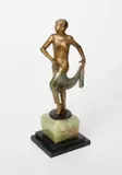 Girl With a Scarf by Josef Lorenzl, bronze, sold Mar 2025
