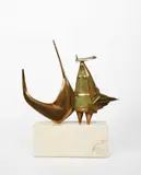 Woman on a Boat polished and verdi-gris patinated bronze on polished by Quintino Sebastio, bronze, offered Mar 2025