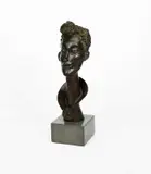 Bust of a Woman on grey marble base by Gonzalo Cienfuegos, sculpture, sold Mar 2025