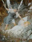 Oberon and Titania Signed VWBromley 1874 by Valentine Walter Bromley, Gouache, sold Mar 2025
