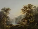 The fishing party by Alexander Nasmyth, Oil on canvas, sold Mar 2025