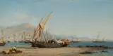 Cadiz Harbour Signed and dated J by James Webb, Oil on canvas, sold Mar 2025